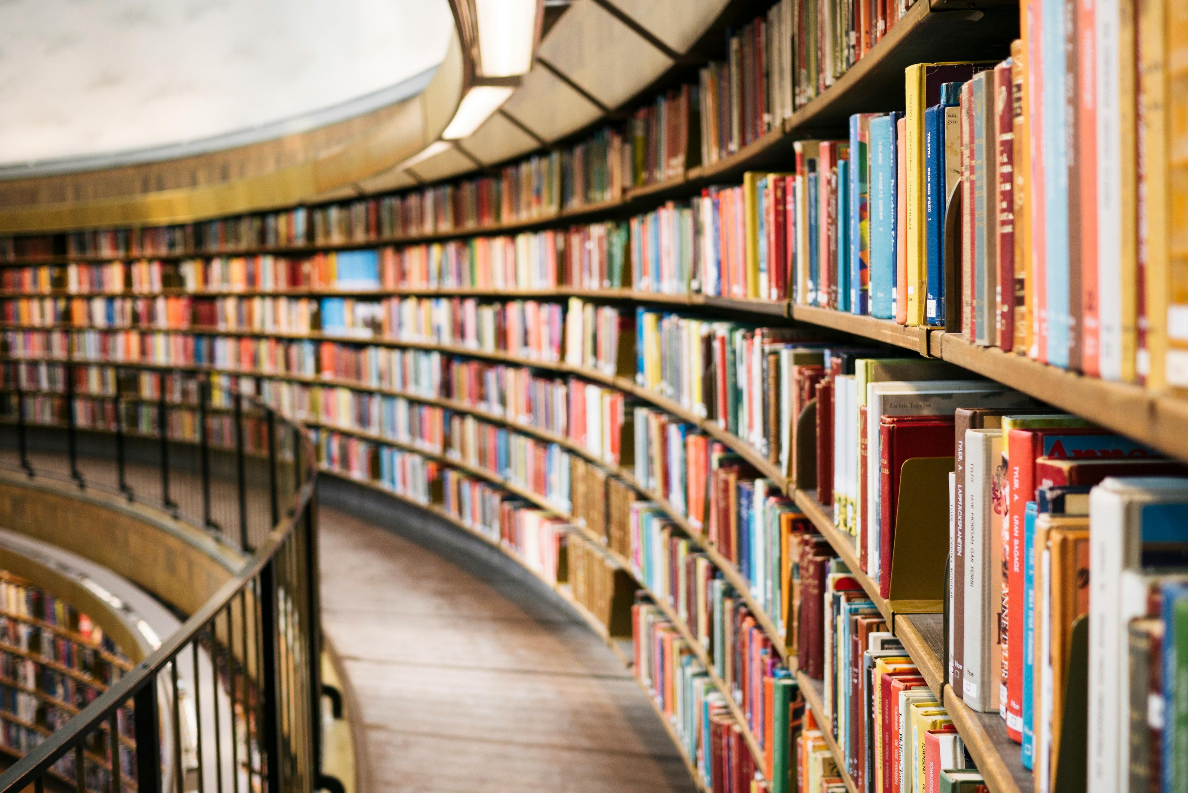 Library books background
